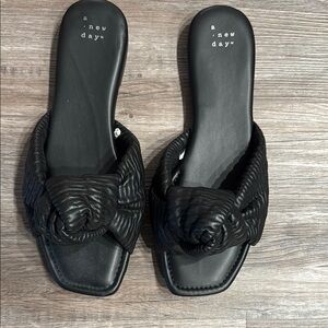 A New Day Women's Black Slide Sandals